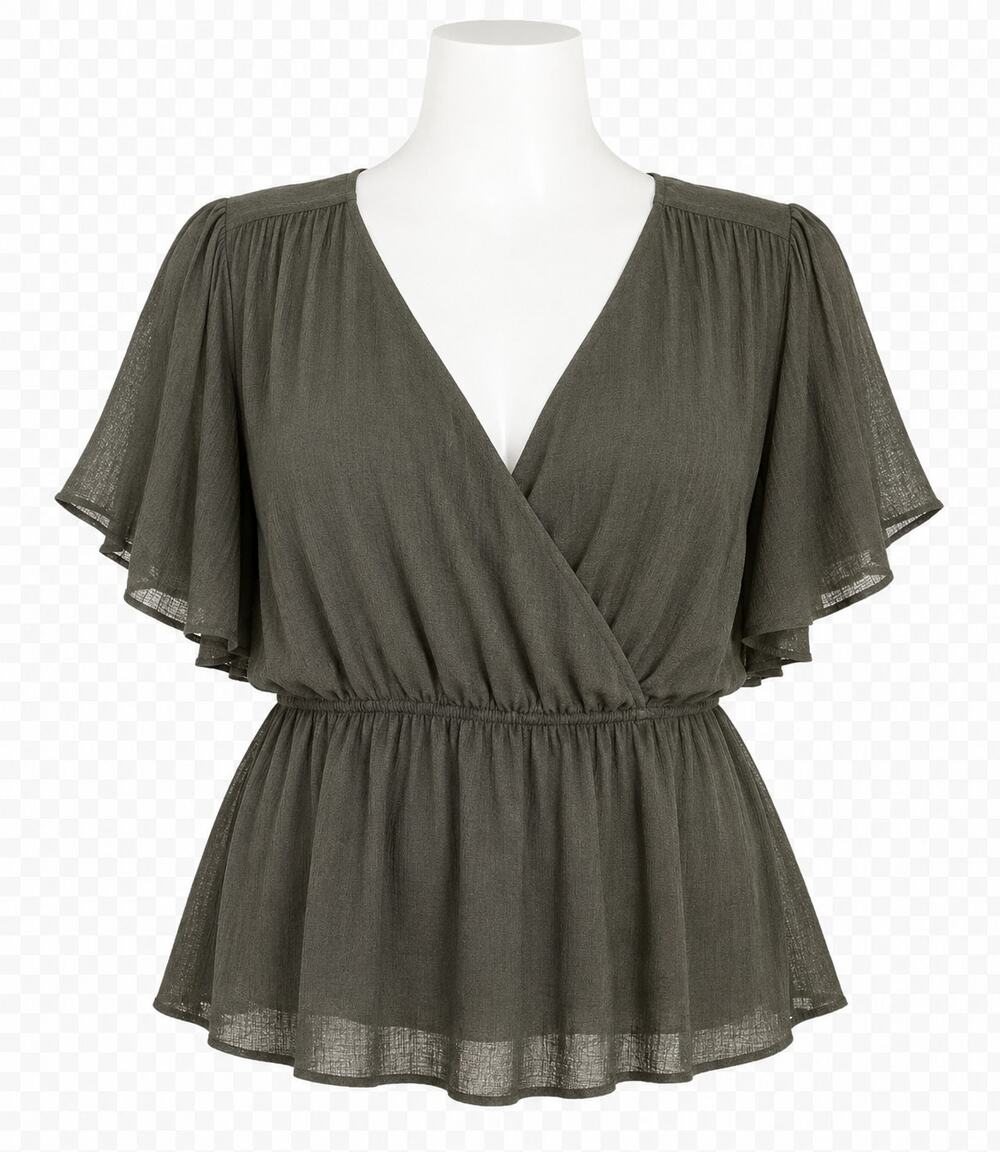 Lane Bryant Surplice-Neck Peplum Top | Size 26/28